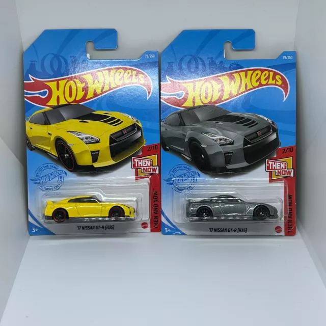 Hot Wheels™ - ´17 Nissan GT-R R35 - 2 COLOR SET , Grey + Yellow , hw models 2021