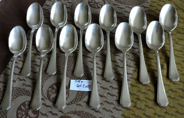 12 Cuilleres De Table En Metal Argente Christofle  America  20.5 Cm Lot2