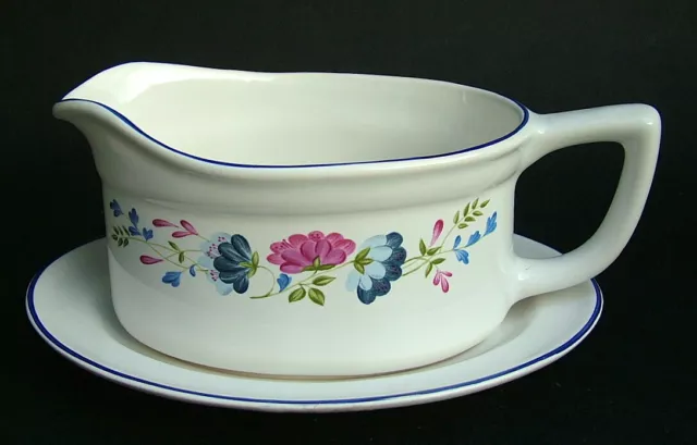 BHS Priory Pattern Gravy Sauce Boat with Matching Stand 2 Available Look in VGC