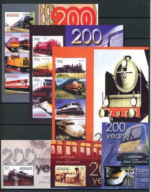 Mikronesien Klb 1524-1535, Block 137-139 postfrisch Eisenbahn #IM086