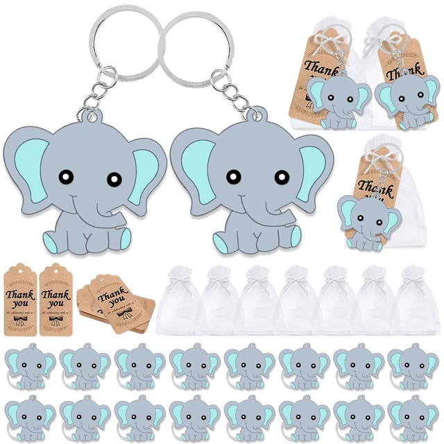 72 Pack Elephant Party Return Favors with 24 Blue Baby Elephant