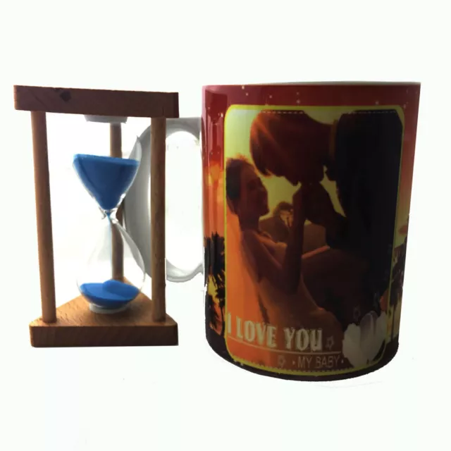 Mini Holzrahmen Sanduhr Zahnputzuhr Sandglass Eieruhr - 30 Sekunden / 90