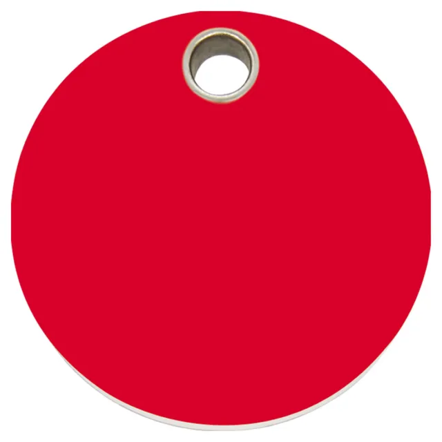 RedDingo Plastique Médaille pour Chiens Individuelle Gravure Cercle Rouge, Neuf