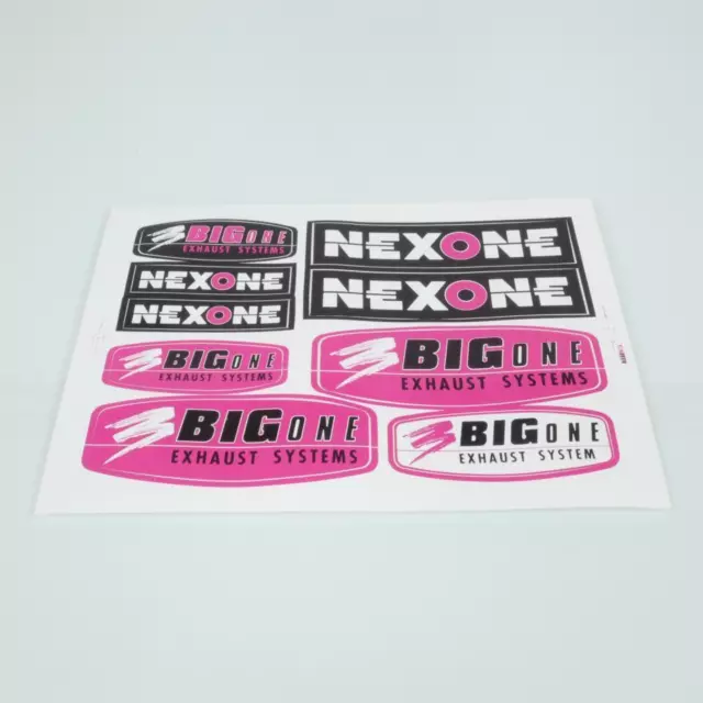 Planche d autocollant stickers Nexone rose / blanc / noir pour moto scooter Neuf