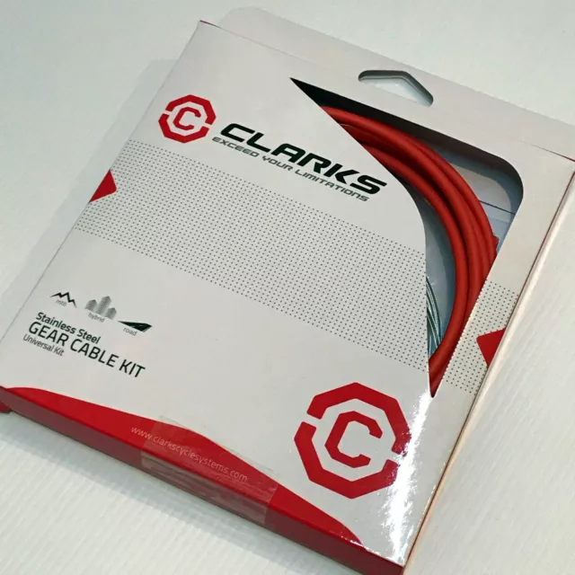 Clarks Gear Cable Kit (Red) —AUS STOCK— Universal Shimano Bike Bicycle Shift