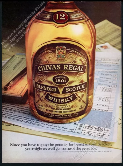1979 IRS income tax return photo Chivas Regal Scotch whisky vintage print ad