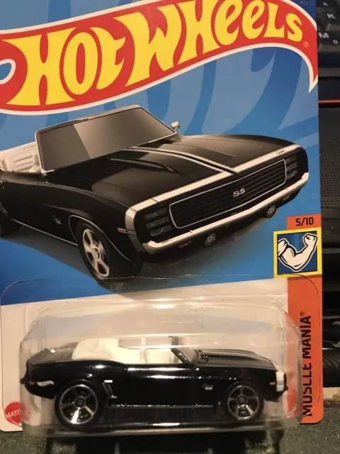 Hot Wheels '69 Camaro Convertible Muscle Mania 222/250 Black New