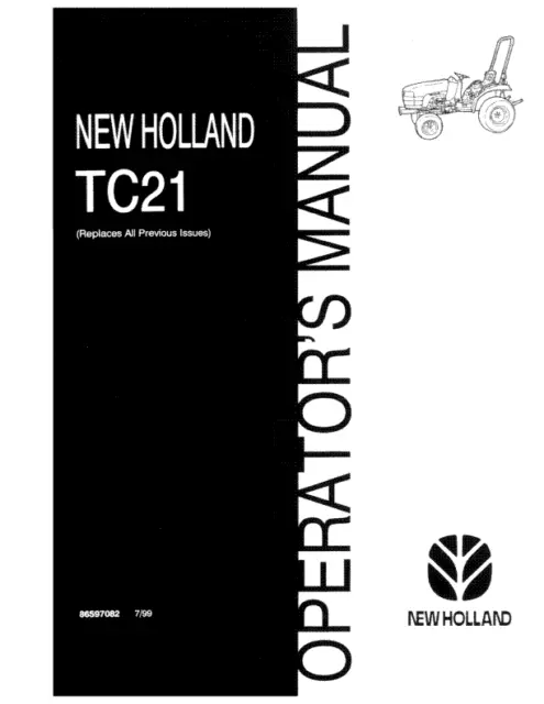 New Holland TC21 Tractor Operators Manual PDF/USB
