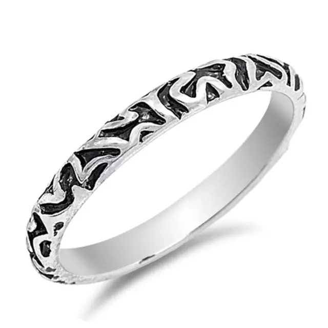 ETERNITY BALI BEAUTIFUL Stackable Ring .925 Sterling Silver 3mm Band ...