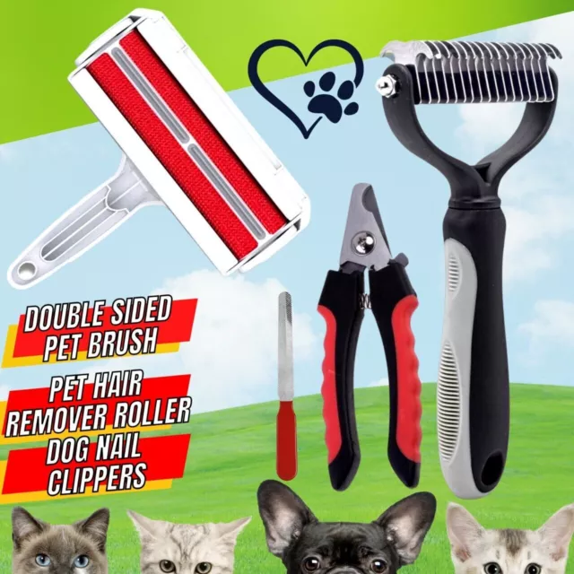 Pet Grooming Tool Dog Cat Shedding Comb Brush Hair Removal Roller / Nail Clipper