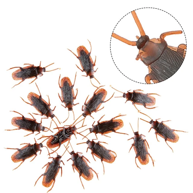 Sewroro 50 Stück Fake-Kakerlaken Aus PVC – Realistische Streich-Insekten Für Halloween & Scherze