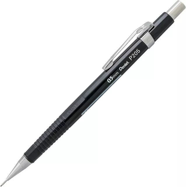 NEW 2-Pack Pentel Sharp Mechanical Pencil 0.5mm Lead Black Barrels P205BP2-K6 2