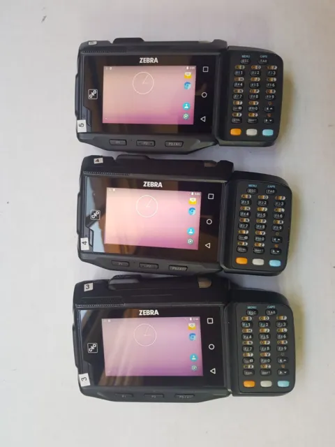 3xUsed Zebra Motorola Symbol WT6000 WT60A0 Android OS P/N: WT60A0-TS2NEWR L#1301