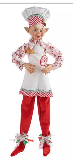 Raz Imports Large Kringle Candy Co 30” POSABLE Elf Doll Shelf Sitter RETIRED 🎄 3