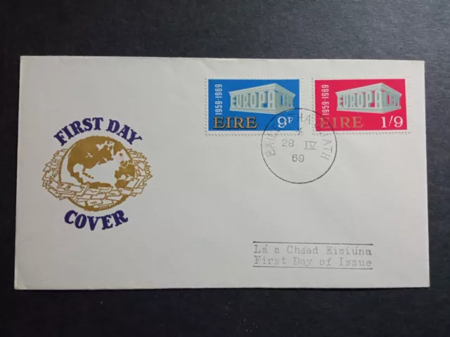 Sobre Primer Dia Fdc Irlanda 1969 Europa Cept.