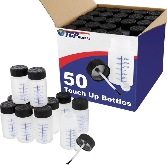 Paint Touch up Bottles with Child Safety Lids (Box of 50) - 2 Ounce (60Ml) Fluid