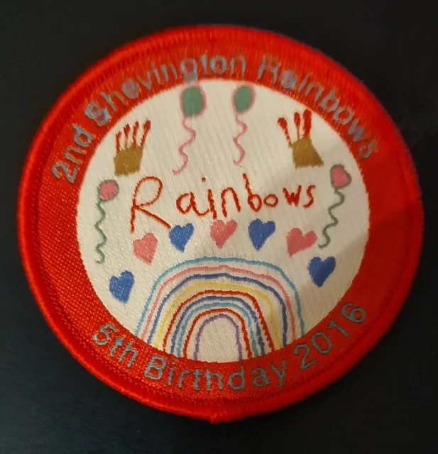 Girl Guide / Girlguiding Rainbow Birthday 2016 Badge/ patch - J