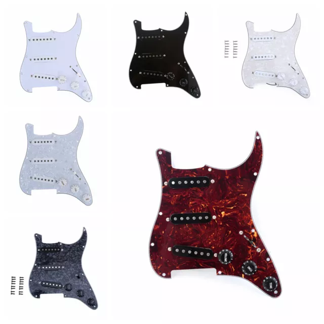 Musiclily 11 Trou SSS Pickup Précâblé Pickguard pour Guitare Squier Strat Fender