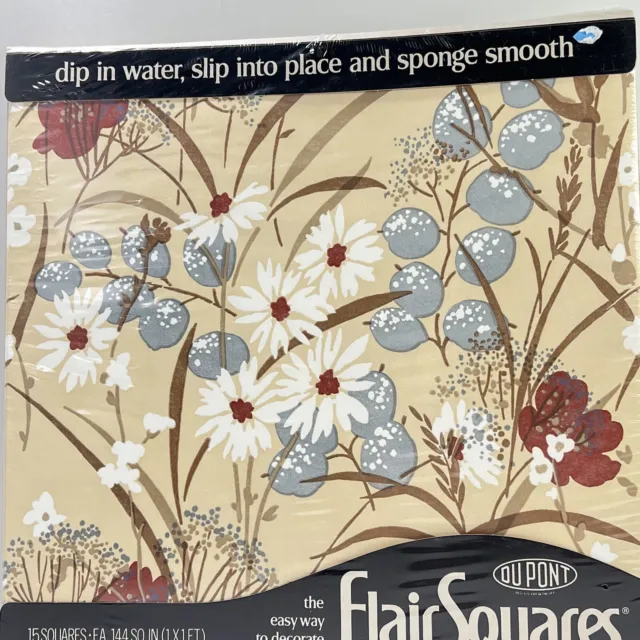 Lot of 5 Dupont Flair Squares VTG 1970s Wallpaper Squares Summer Fantasy 2741-C