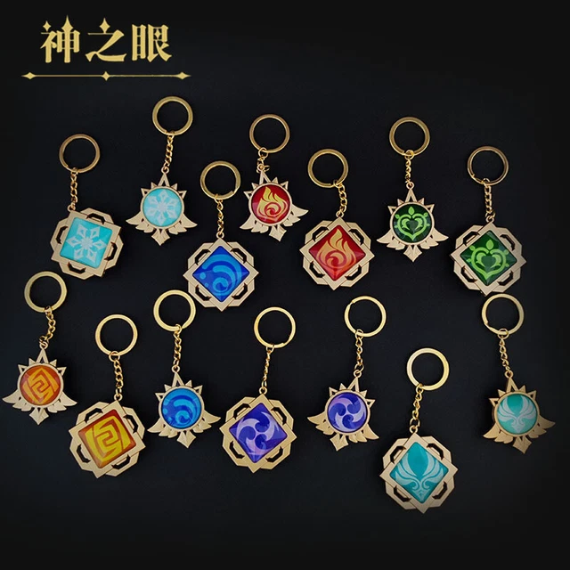 ANIME KEYCHAIN GENSHIN Impact Element God's Eye Key Chain Women
