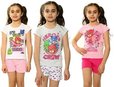 Girls Character PJ Masks Cartoon Pyjamas Nightwear Kids PJs Set Age Years 3-8