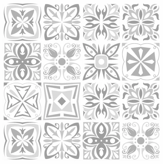 Grey Mosaic Tile Stickers Transfers For Kitchen / Bathroom 145mm x 145mm G08