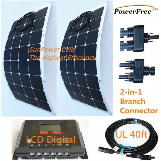 Semi-Flexible Bendable Lightweight 200w 200 Watt Solar Panel Kit for 12v Battery