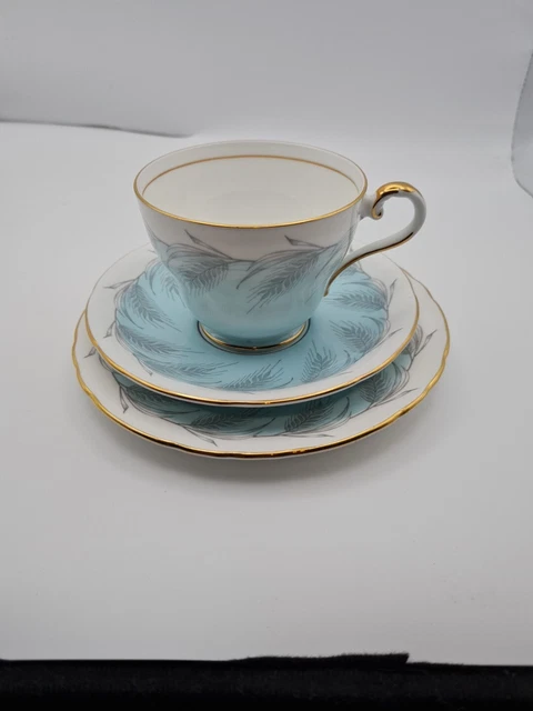 BLUE WHEAT AYNSLEY Bone China Tea Cup Saucer Side Plate