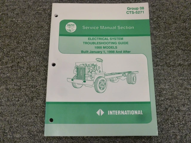 1998-2001 INTERNATIONAL 1652 Step Van Electrical Wiring Diagram Manual