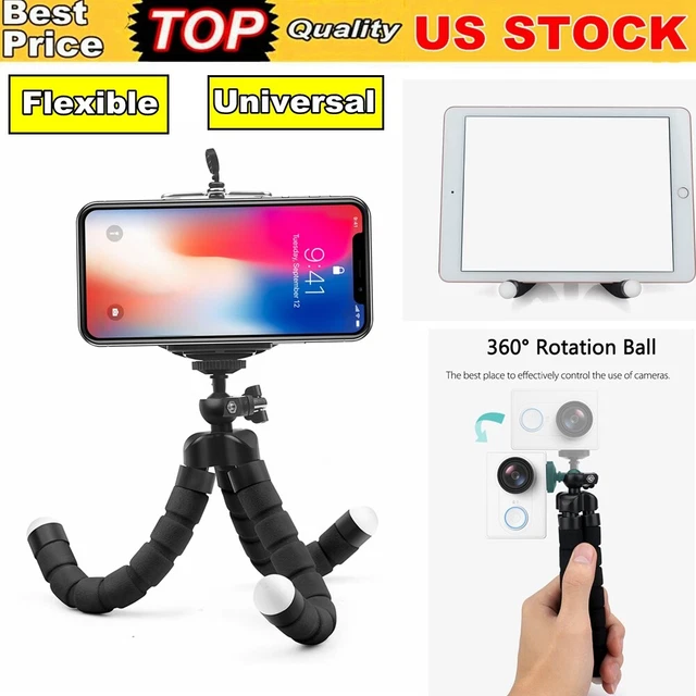 Flexible Octopus Stand Tripod Mount Holder For iPhone Cell Phone Camera Black US