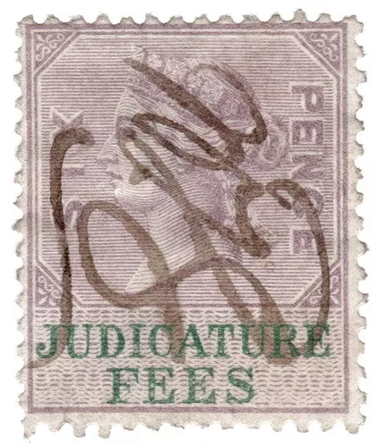 (I.B) QV Revenue : Judicature Fees 6d (1875)