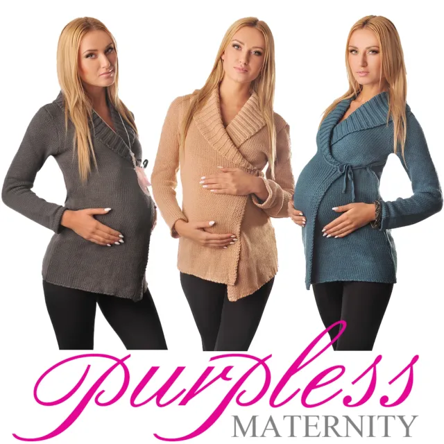 Maternity Wrap Over Cardigan Coat Pregnancy Nursing Size 8 10 12 14 16 18 9002