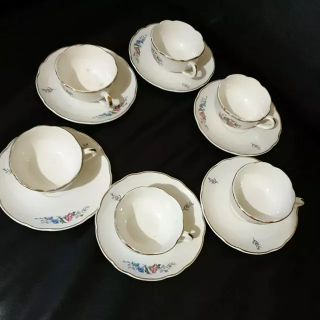 6 Tasses à café anciennes Digoin Sarreguemines