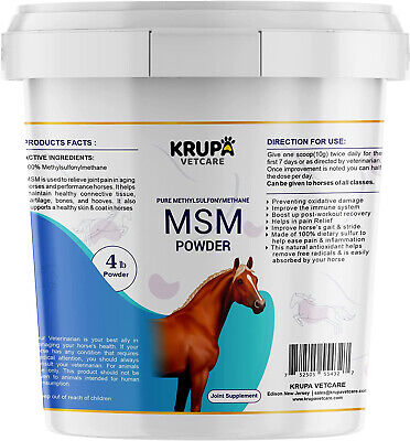 Pure MSM (Methyl sulfonymethane) for Horses,4 -Pound, Improves Joint Mobility