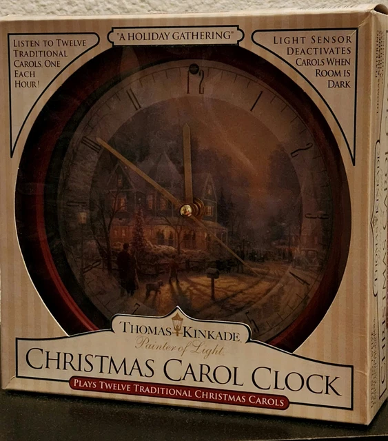 THOMAS KINKADE CHRISTMAS Carol Clock Plays 12 Traditional Christmas