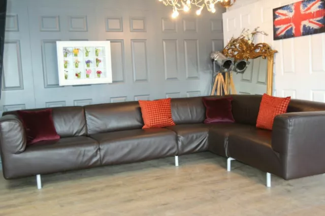 DESIGNER Piero Cassina MET 250 corner sofa brown leather suite RRP £17000 still