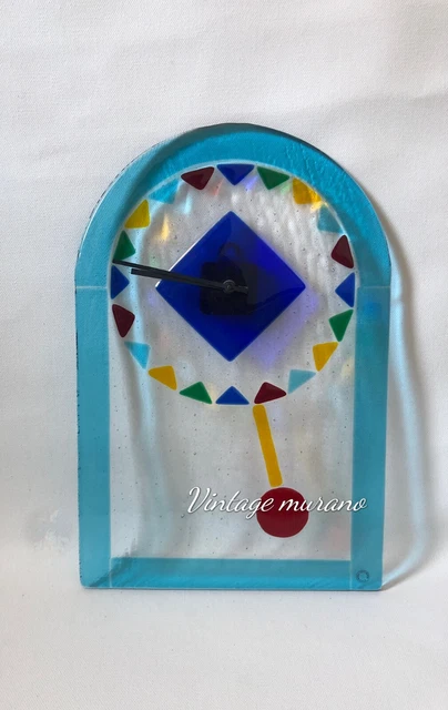 Orologio da parete in vetro di Murano