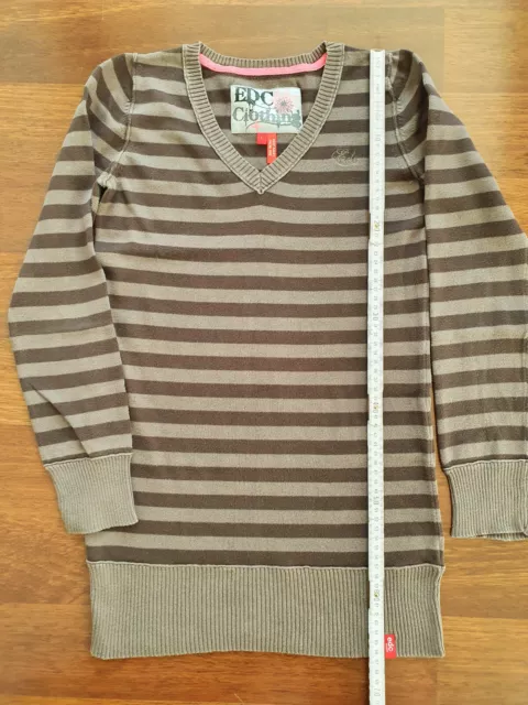 EDC Esprit Pullover Longsleeve Langarmshirt Gr L 158 164 braun gestreift