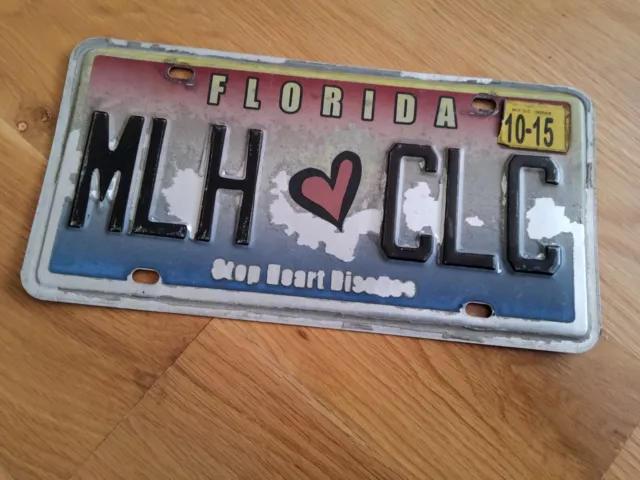 FLORIDA LICENSE PLATE stop Heart Disease From 2015