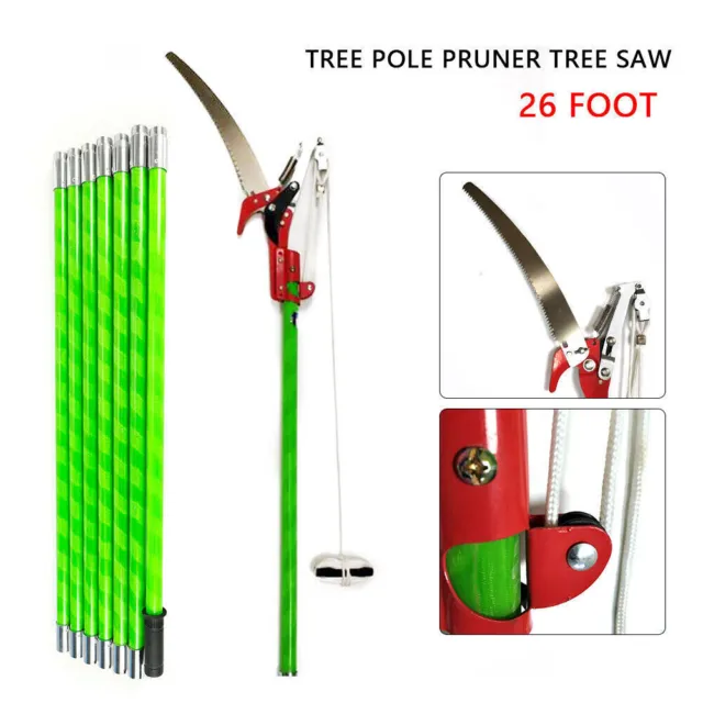26 ft. Extendable Tree Pruner Garden Tool Pole Saw Branch Long Reach Limb Cutter