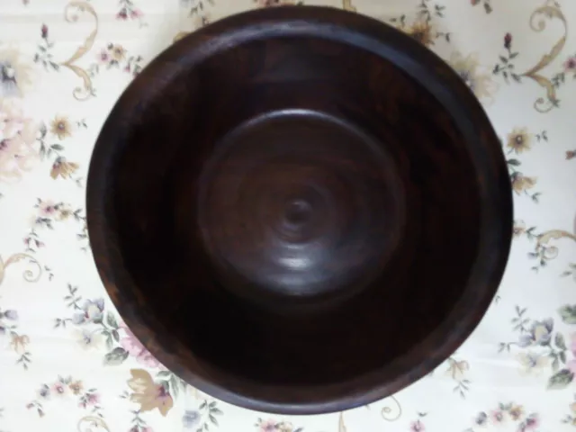 Highly Detailed African Hand Carved and Finished Ebony Wood Bowl