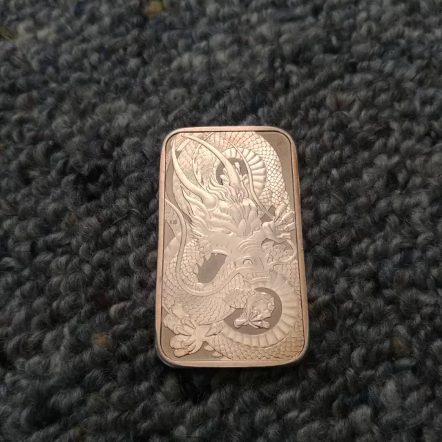 RARE and UNIQUE 1oz Dragon Mythical Animal Perth Mint silver BAR 99.99 (2021)