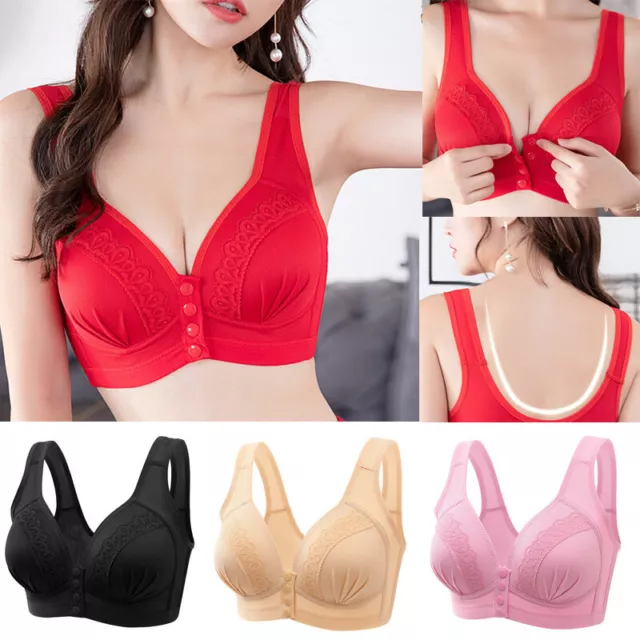Front Closure Bra for Older Women Full Coverage Push Up Bra 5D Shaping  Seamless No Trace Beauty Back Sports Comfy Bra