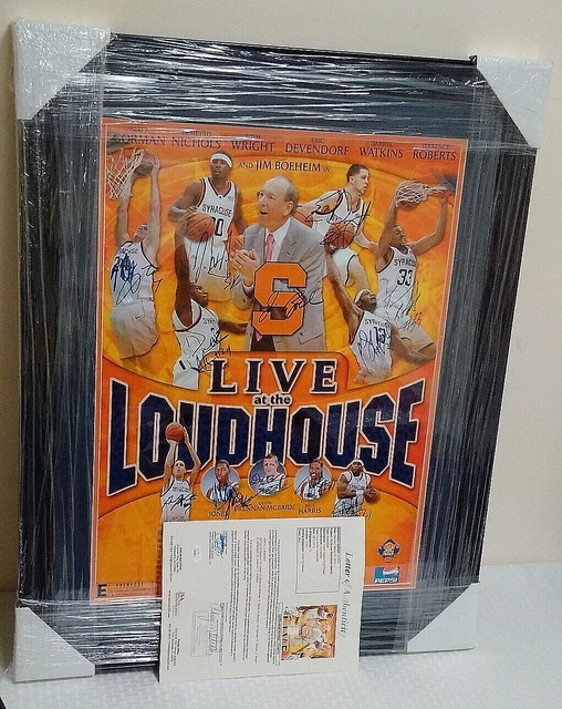 1/1 Auto Team Signed SYRACUSE Poster 18x24 JSA Framed Matted Boeheim Devendorf