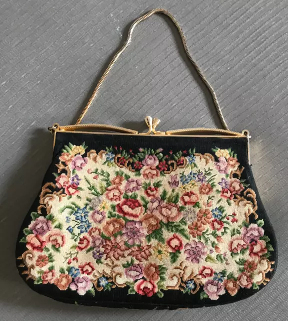 Gorgeous Vintage Needle point Evening Bag - in VGC