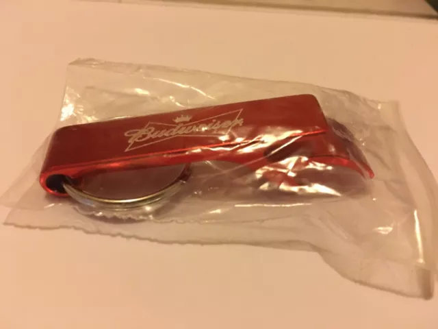 Budweiser Bottle Opener Keyring - New In Packet / Bottle / Can Opener 2