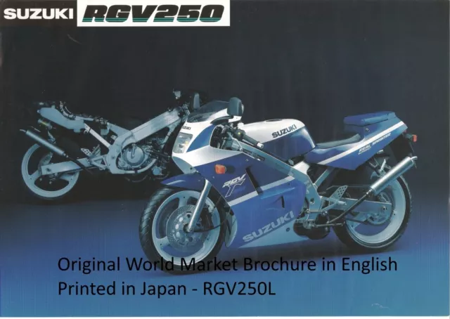 Suzuki RGV250 World Sales Brochure RGV 250 Gamma RGV250L 1990