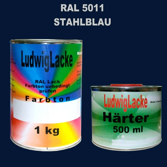 Peinture Acrylique Noir Profond RAL9005 Brillant - 1,5 Kg Avec Durcisseur - Marque Ludwiglacke - Neuf