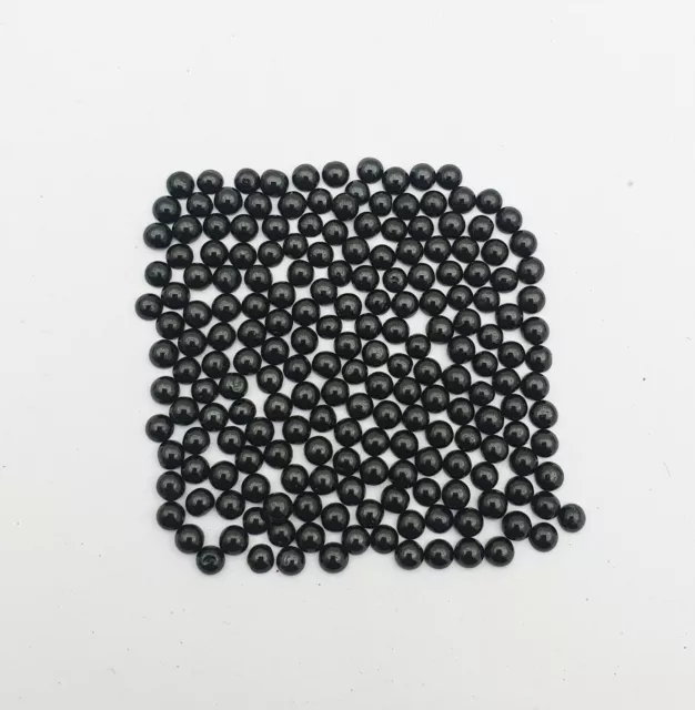 Natural Black Onyx Round Cabochon Loose Gemstone Lot 100 Pcs 3 MM