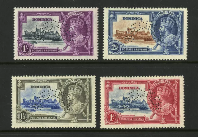 M8394 Dominica 1935 SG92S/5S - 1935 Silver Jubilee set perforated SPECIMEN.